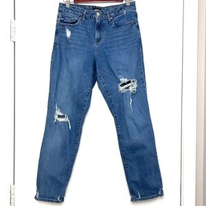Express Boyfriend Mid-Rise Blue Jeans, size 6